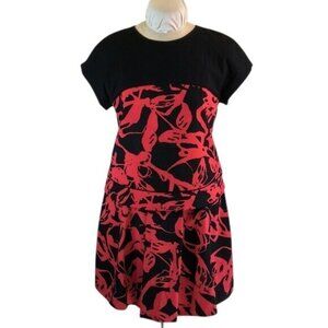 Ellen Tracy Womens Black & Red Skirt w/ Pockets Set Size 10 & Top Large